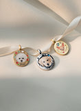Load image into Gallery viewer, Variety of custom pet memorial portrait necklace designs, hand-painted for dog and cat lovers
