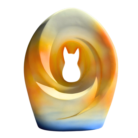 Sunset Memories Pet Urn with warm sunset colors, designed to honor and cherish the memory of a beloved pet.