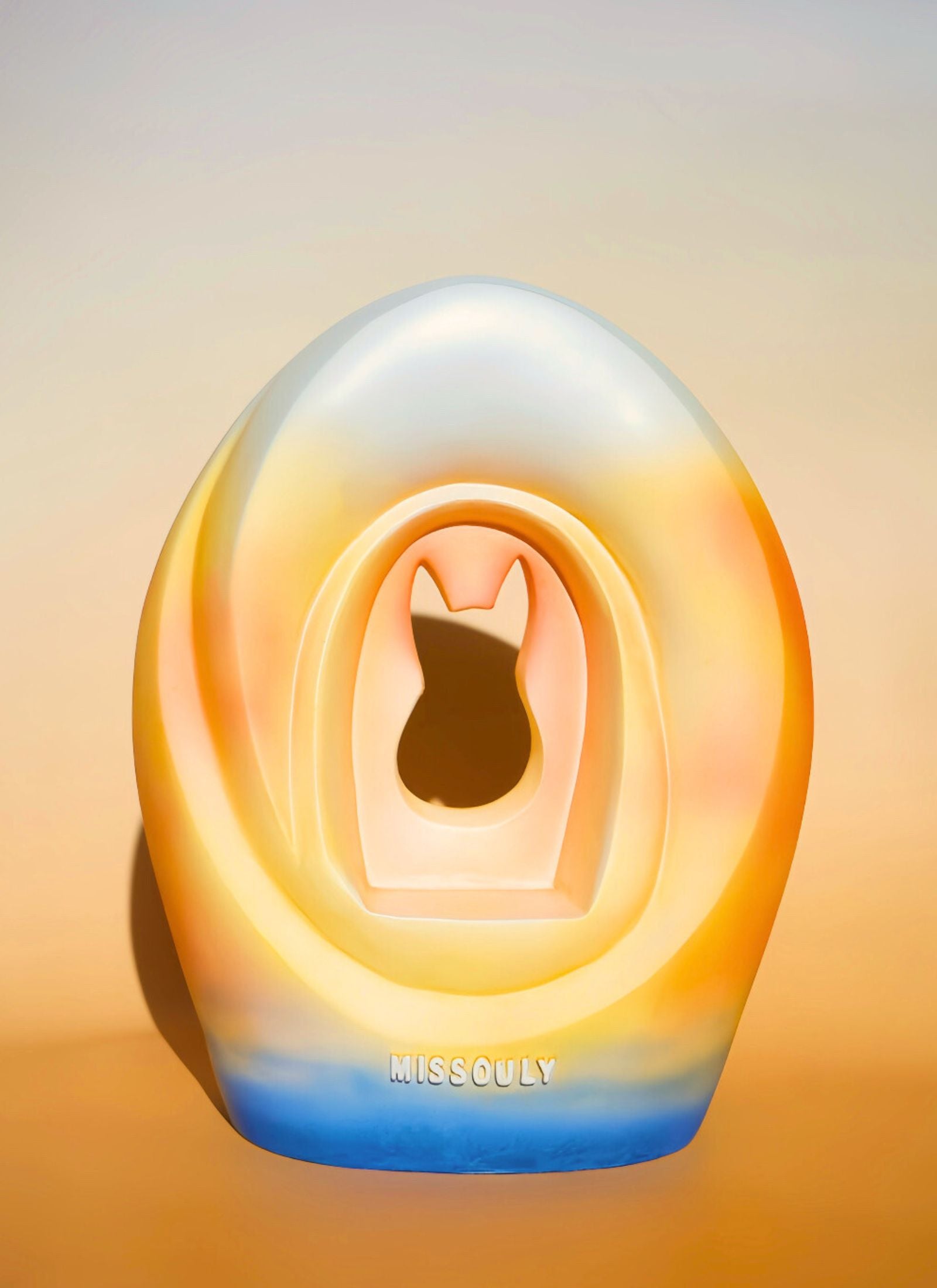 Back view of the Sunset Memories Pet Urn, highlighting its smooth and elegant design.