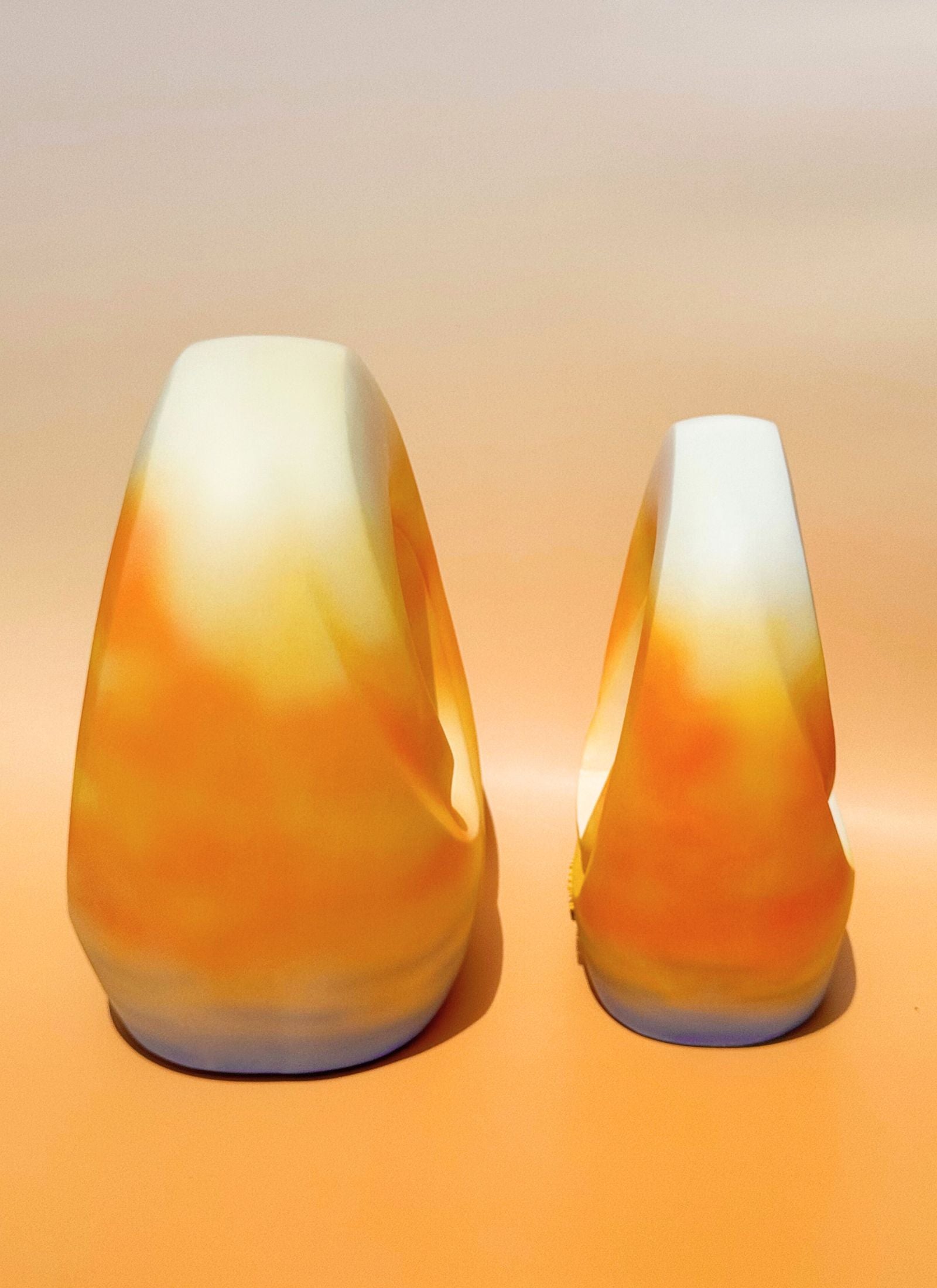 Side view of the Sunset Memories Pet Urn with soft, glowing tones representing the transition to a new chapter.